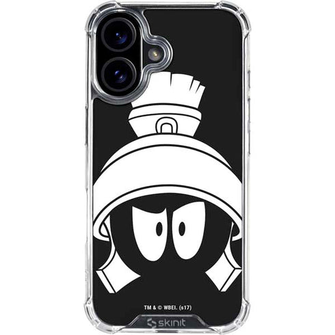 Looney Tunes Marvin the Martian Black and White iPhone 16 Clear Case