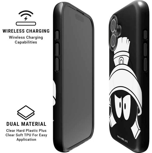 Looney Tunes Marvin the Martian Black and White iPhone 16 Magsafe Impact Case