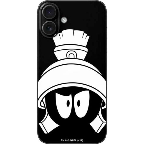 Looney Tunes Marvin the Martian Black and White iPhone 16 Plus Skin