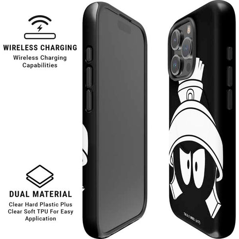 Looney Tunes Marvin the Martian Black and White iPhone 16 Pro Magsafe Impact Case