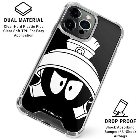Looney Tunes Marvin the Martian Black and White iPhone 16 Pro Max Clear Case