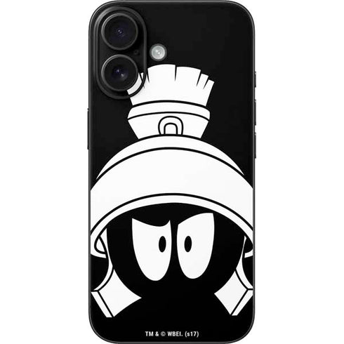 Looney Tunes Marvin the Martian Black and White iPhone 16 Skin