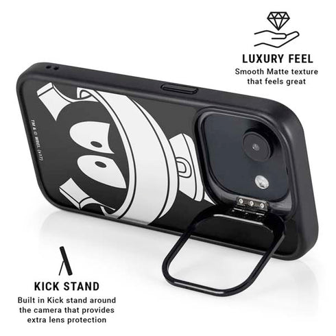 Looney Tunes Marvin the Martian Black and White iPhone 16e Kickstand Case
