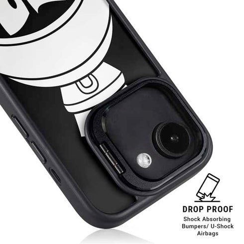 Looney Tunes Marvin the Martian Black and White iPhone 16e Kickstand Case