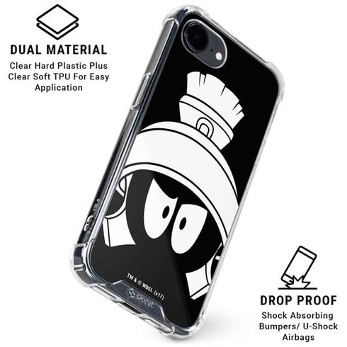 Looney Tunes Marvin the Martian Black and White iPhone 16e Clear Case