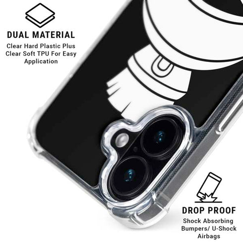 Looney Tunes Marvin the Martian Black and White iPhone 17 Clear Case