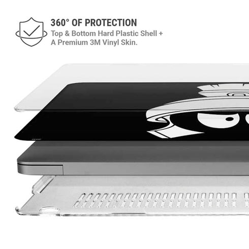 Looney Tunes Marvin the Martian Black and White MacBook Pro 14in (2021-24) Case plus Skin