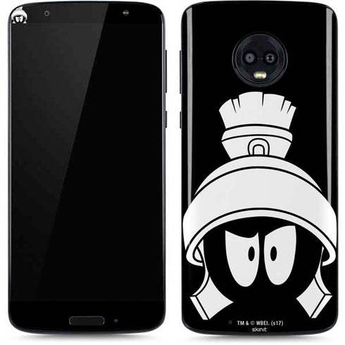 Looney Tunes Marvin the Martian Black and White Moto G6 Skin