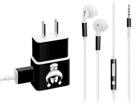 Looney Tunes Marvin the Martian Black and White Phone Charger Skin