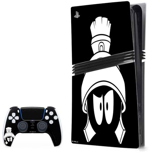 Looney Tunes Marvin the Martian Black and White PS5 Pro Bundle Skin