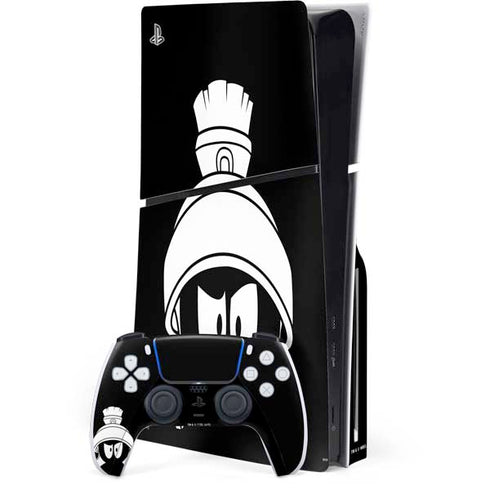 Looney Tunes Marvin the Martian Black and White PlayStation PS5 Skins