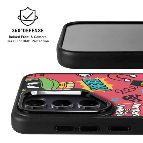 Looney Tunes Marvin the Martian Patches Galaxy S24 FE Kickstand Case