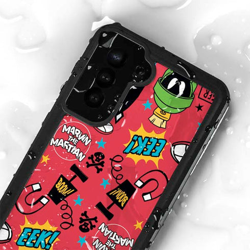 Looney Tunes Marvin the Martian Patches Galaxy S24 Plus Waterproof Case