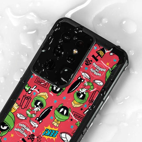 Looney Tunes Marvin the Martian Patches Galaxy S24 Ultra Waterproof Case