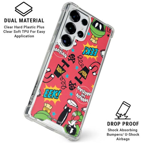 Looney Tunes Marvin the Martian Patches Galaxy S25 Ultra Clear Case