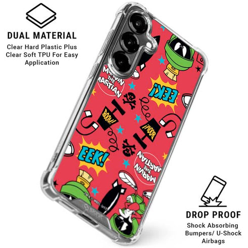 Looney Tunes Marvin the Martian Patches Galaxy S26 Plus Clear Case
