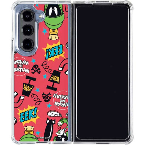 Looney Tunes Marvin the Martian Patches Galaxy Z Fold5 5G Clear Case