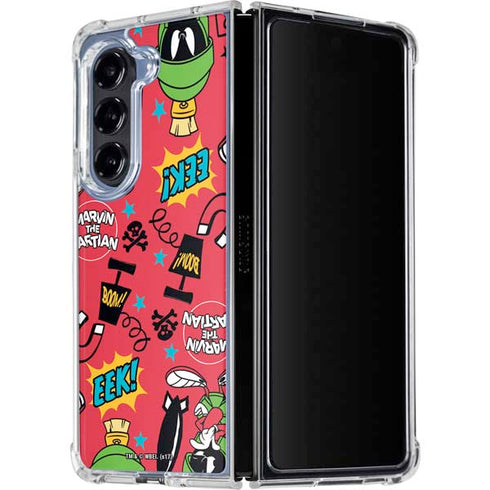 Looney Tunes Marvin the Martian Patches Galaxy Z Fold5 5G Clear Case