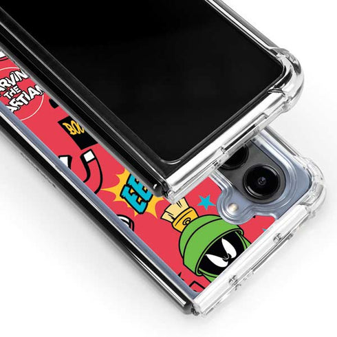 Looney Tunes Marvin the Martian Patches Galaxy Z Fold5 5G Clear Case