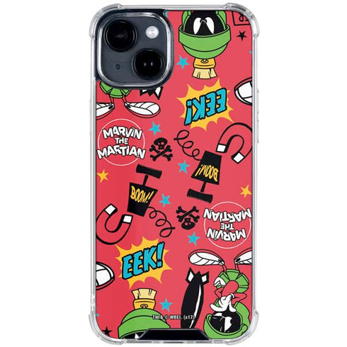 Looney Tunes Marvin the Martian Patches iPhone 15 Clear Case