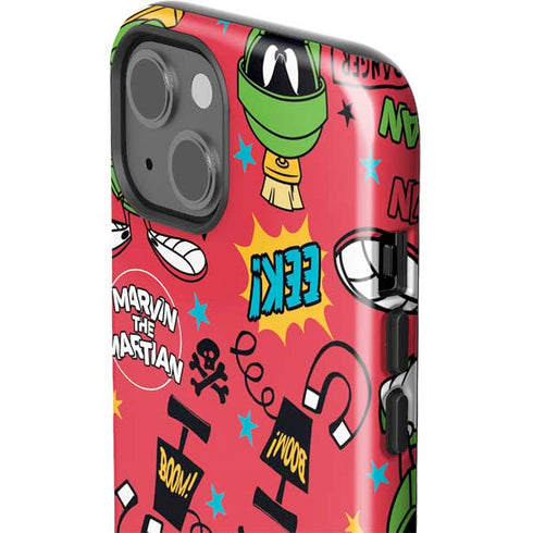 Looney Tunes Marvin the Martian Patches iPhone 15 Impact Case