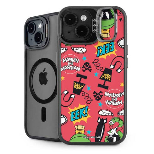 Looney Tunes Marvin the Martian Patches iPhone 15 Plus Kickstand Case