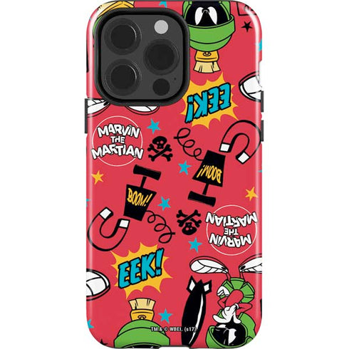 Looney Tunes Marvin the Martian Patches iPhone 15 Pro Impact Case