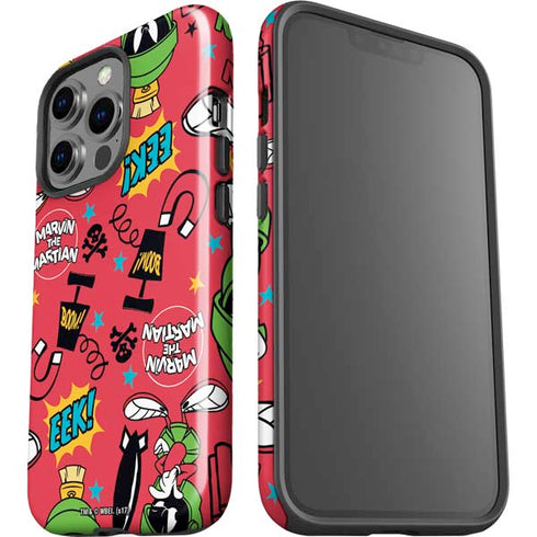 Looney Tunes Marvin the Martian Patches iPhone 15 Pro Impact Case