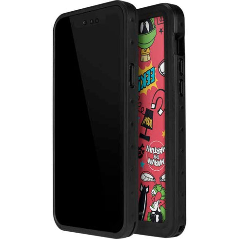Looney Tunes Marvin the Martian Patches iPhone 15 Pro Waterproof Case