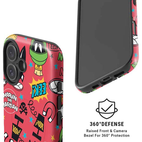 Looney Tunes Marvin the Martian Patches iPhone 16 Magsafe Impact Case