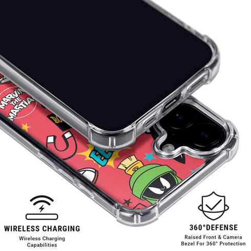 Looney Tunes Marvin the Martian Patches iPhone 16 Plus Clear Case