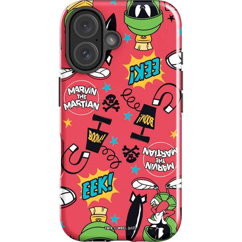 Looney Tunes Marvin the Martian Patches iPhone 16 Plus Impact Case
