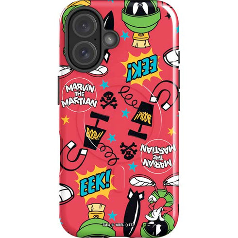 Looney Tunes Marvin the Martian Patches iPhone 16 Plus Magsafe Impact Case