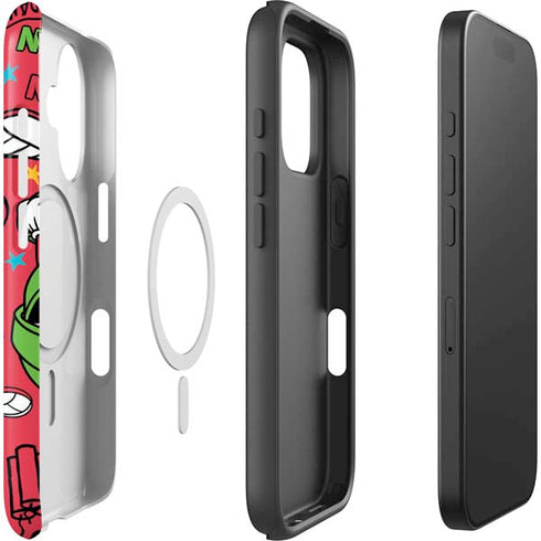 Looney Tunes Marvin the Martian Patches iPhone 16 Plus Magsafe Impact Case