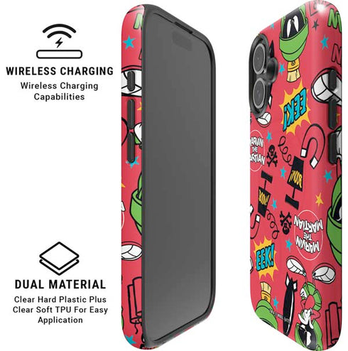 Looney Tunes Marvin the Martian Patches iPhone 16 Plus Magsafe Impact Case