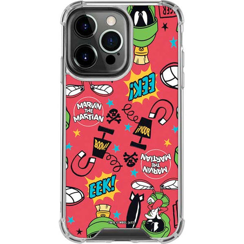 Looney Tunes Marvin the Martian Patches iPhone 16 Pro Clear Case