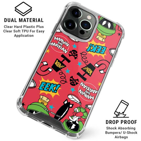 Looney Tunes Marvin the Martian Patches iPhone 16 Pro Clear Case