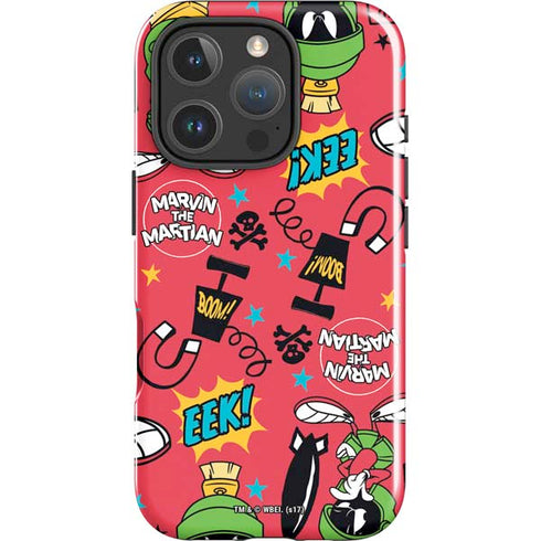 Looney Tunes Marvin the Martian Patches iPhone 16 Pro Impact Case