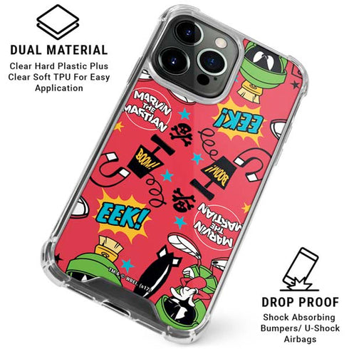 Looney Tunes Marvin the Martian Patches iPhone 16 Pro Max Clear Case