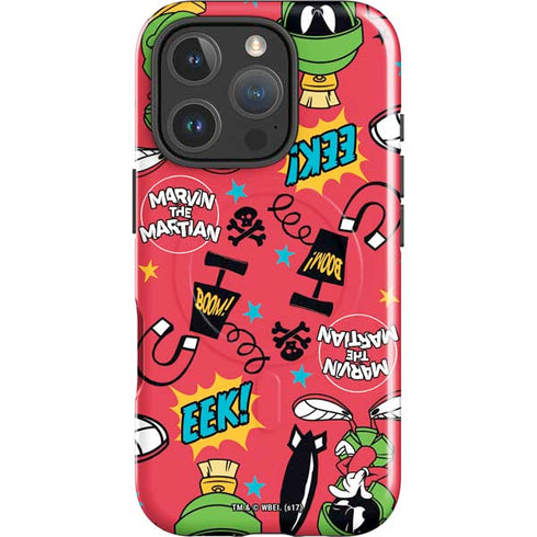 Looney Tunes Marvin the Martian Patches iPhone 16 Pro Max Magsafe Impact Case