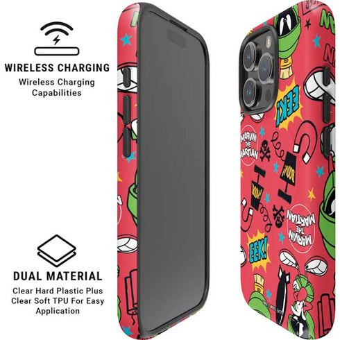 Looney Tunes Marvin the Martian Patches iPhone 16 Pro Max Magsafe Impact Case