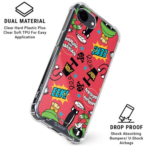Looney Tunes Marvin the Martian Patches iPhone 16e Clear Case