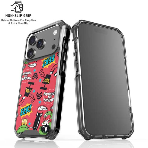 Looney Tunes Marvin the Martian Patches iPhone 18 Pro Clear Case