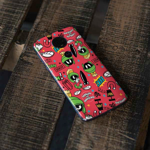 Looney Tunes Marvin the Martian Patches Moto E5 Plus Skin