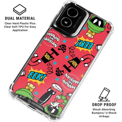 Looney Tunes Marvin the Martian Patches Moto G Power 5G (2024) Clear Case