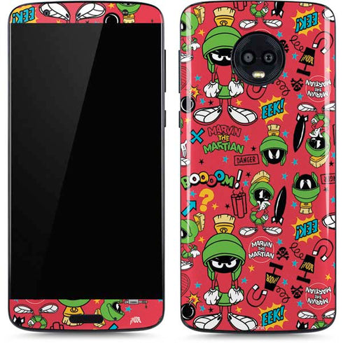 Looney Tunes Marvin the Martian Patches Moto G6 Skin