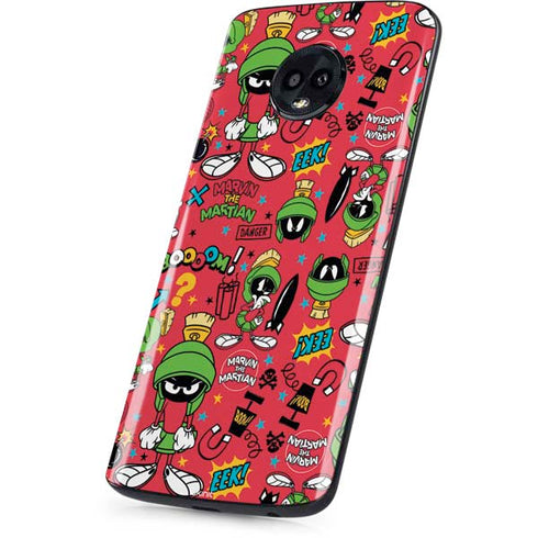 Looney Tunes Marvin the Martian Patches Moto G6 Skin