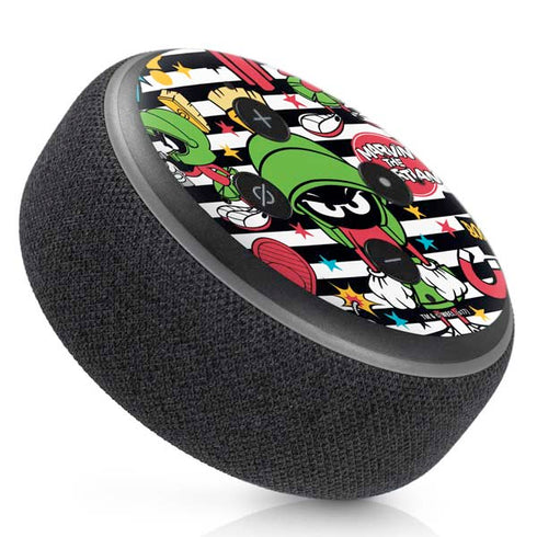 Looney Tunes Marvin the Martian Striped Patches Amazon Echo Dot Skin