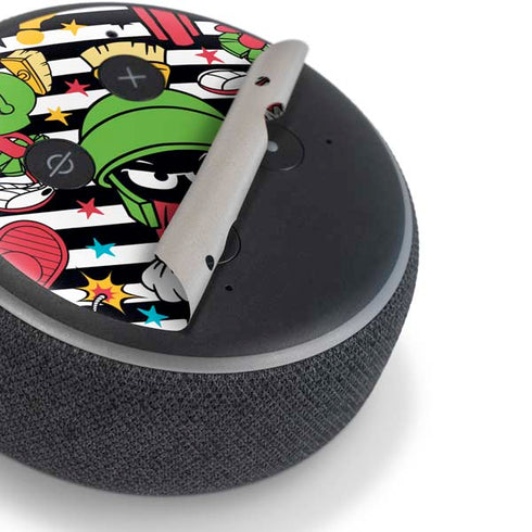Looney Tunes Marvin the Martian Striped Patches Amazon Echo Dot Skin