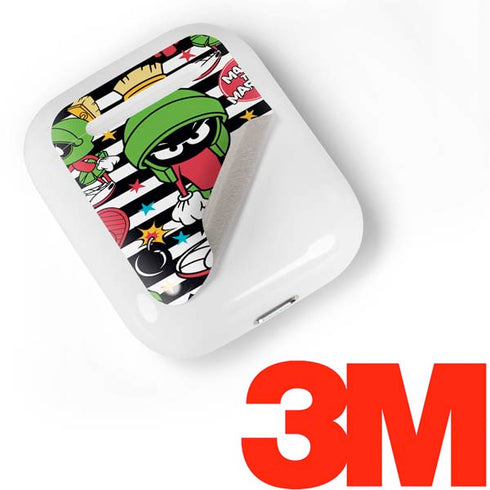 Looney Tunes Marvin the Martian Striped Patches Apple AirPods Skin